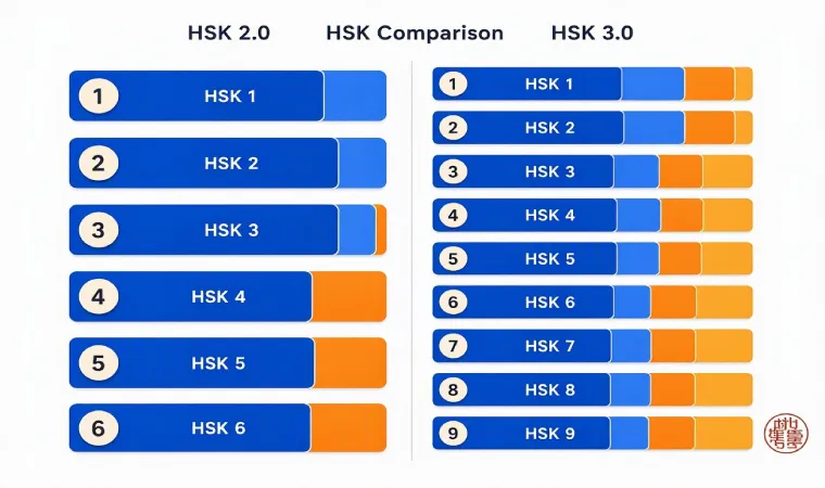 تفاوت HSK 2.0 با HSK 3.0