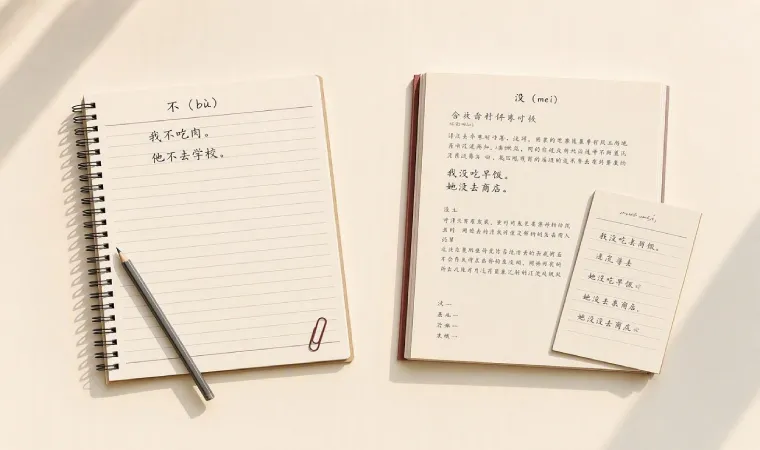 تفاوت 不 و 没 در گرامر HSK 1