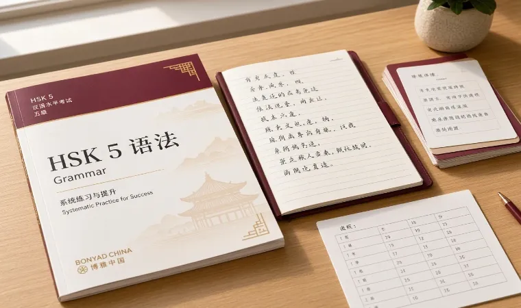 تمرین اصولی گرامر HSK 5 برای آمادگی آزمون زبان چینی